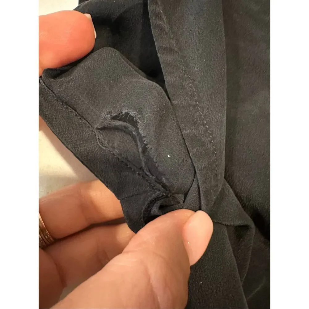 MM6 Maison Margiela Black Silk Sleeveless Button Front Blouse Top Size 40 US 4/6